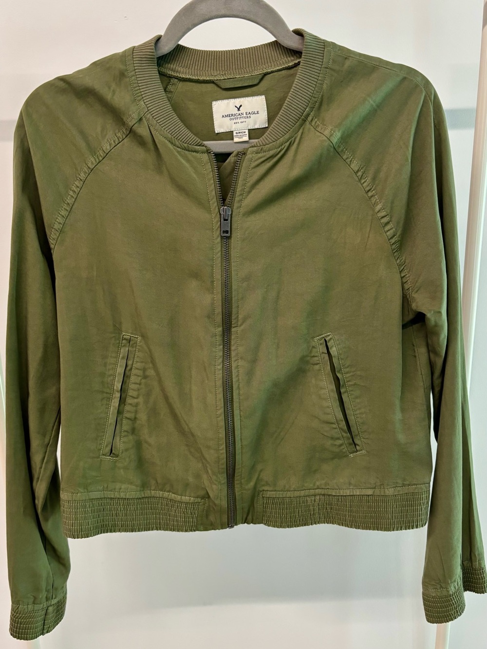 American Eagle Outfitters Olive Green Bomber Jacket
